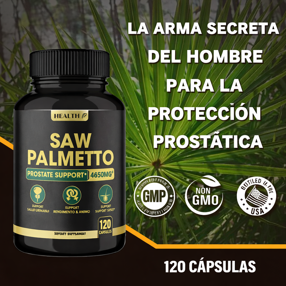 Saw Palmetto 4650 mg 120 Cápsulas – Bienestar Prostático y Apoyo Masculino