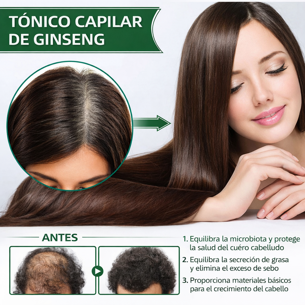 OUHOE Spray Capilar Natural con Ginseng – Fortalecimiento y Cuidado del Cabello Diario