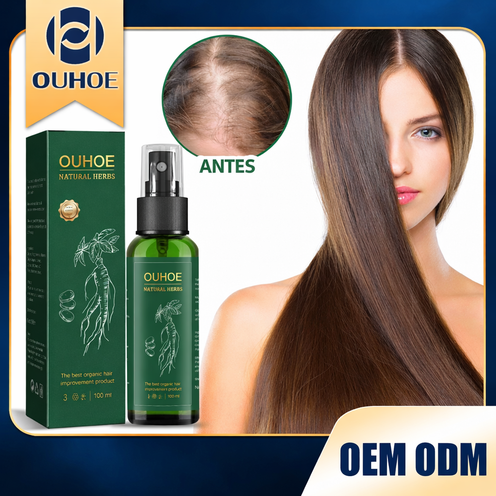 OUHOE Spray Capilar Natural con Ginseng – Fortalecimiento y Cuidado del Cabello Diario