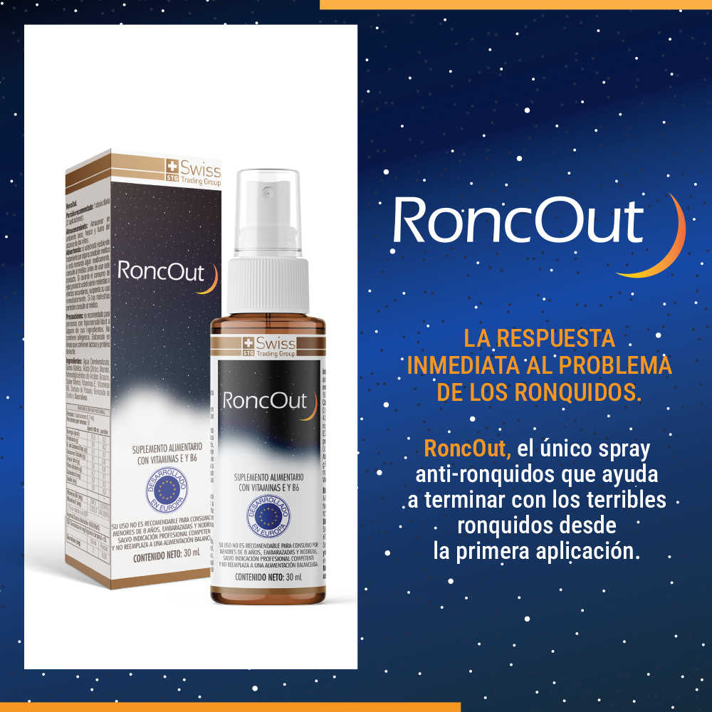 RoncOut Spray Bucal 30 ml – Descanso Nocturno y Confort Respiratorio