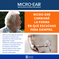 MicroEar Amplificador de Sonido Recargable x2 – Claridad Auditiva y Uso Diario