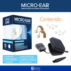 MicroEar Amplificador de Sonido Recargable x2 – Claridad Auditiva y Uso Diario