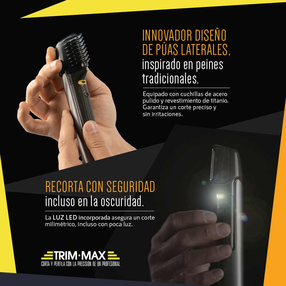Trim-Max Recortadora Inalámbrica – Corte Preciso con Mango Extensible y LED