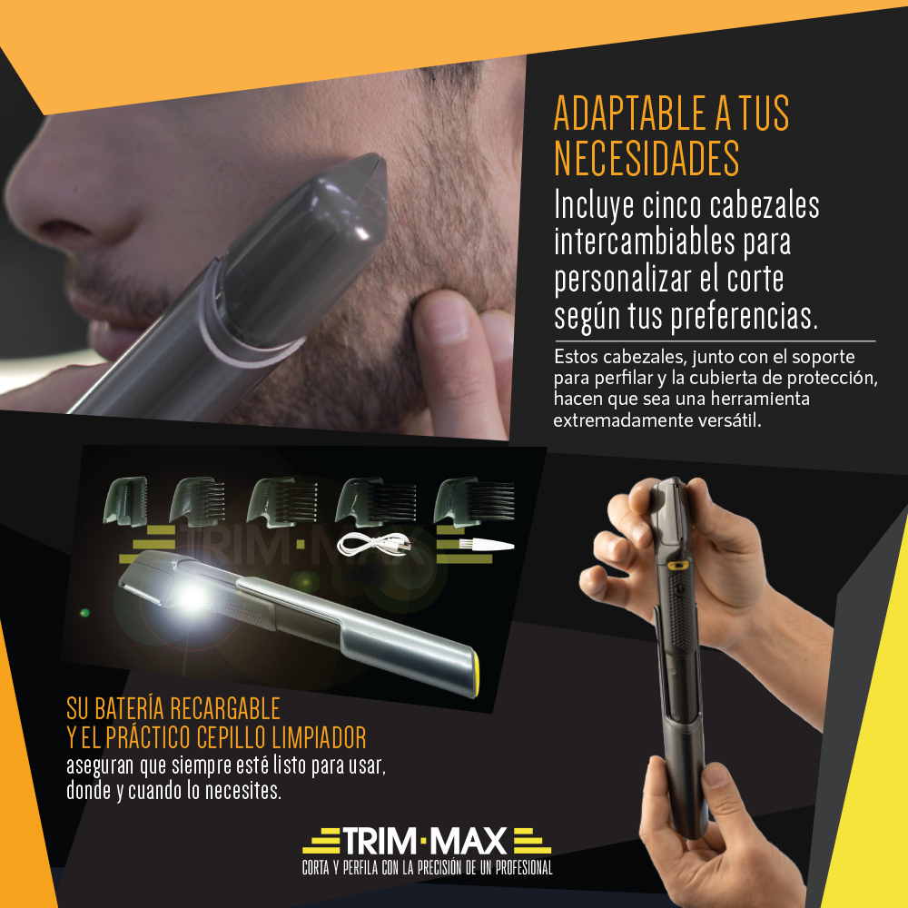 Trim-Max Recortadora Inalámbrica – Corte Preciso con Mango Extensible y LED