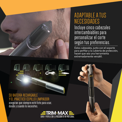 Trim-Max Recortadora Inalámbrica – Corte Preciso con Mango Extensible y LED