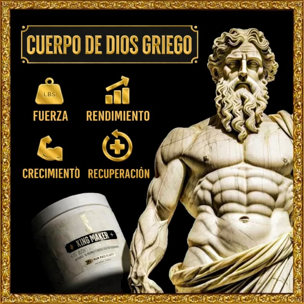 King Maker – Potenciador Natural de Testosterona y Rendimiento Masculino | Fuerza, Masa Muscular y Energía