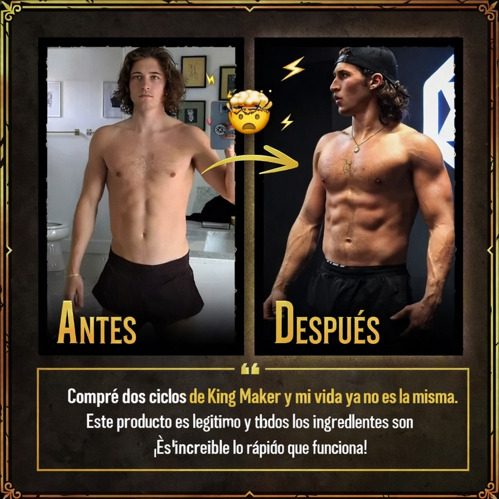 King Maker – Potenciador Natural de Testosterona y Rendimiento Masculino | Fuerza, Masa Muscular y Energía