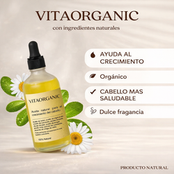 VitaOrganic Aceite Capilar Natural – Fortalecimiento y Cuidado del Cabello Diario