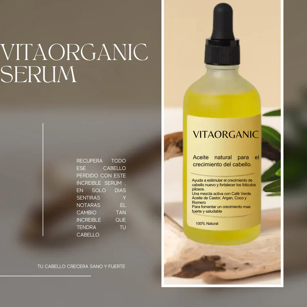 VitaOrganic Aceite Capilar Natural – Fortalecimiento y Cuidado del Cabello Diario