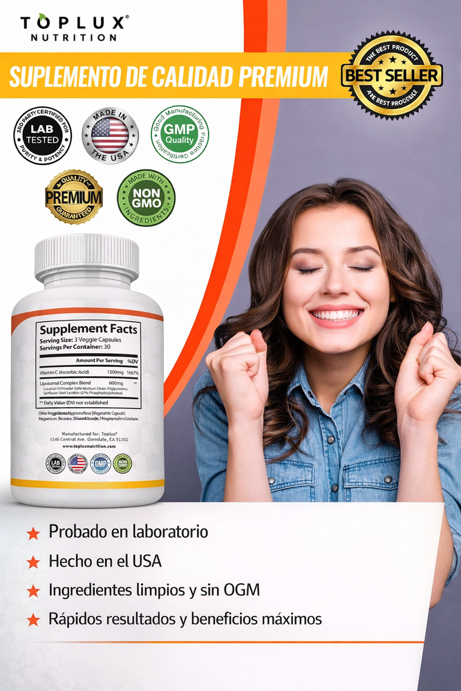 Vitamina C Liposomal 2100mg – Alta Absorción y Apoyo Antioxidante
