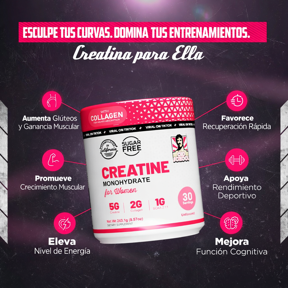 Creatina Monohidratada para Mujeres – Energía y Rendimiento sin Azúcar