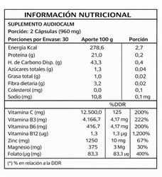 AudioCalm Cápsulas – Bienestar Auditivo y Relajación con Vitaminas B
