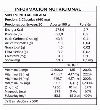 AudioCalm Cápsulas – Bienestar Auditivo y Relajación con Vitaminas B
