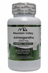 Ashwagandha 1000 mg Mountain Valley – Suplemento Natural para Estrés, Energía y Equilibrio Hormonal