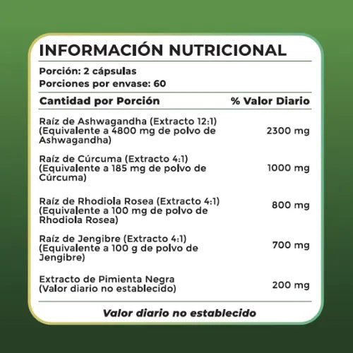 Ashwagandha 5000 mg con Black Pepper 120 Cápsulas – Energía y Bienestar Diario