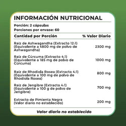 Ashwagandha 5000 mg con Black Pepper 120 Cápsulas – Energía y Bienestar Diario