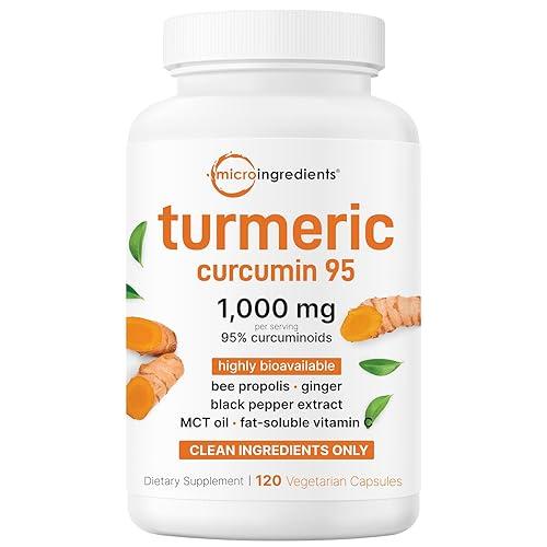Cúrcuma 1000mg Complejo 6 en 1 con 95% Curcuminoides + Pimienta Negra y Vitamina C | Antiinflamatorio Natural para Articulaciones