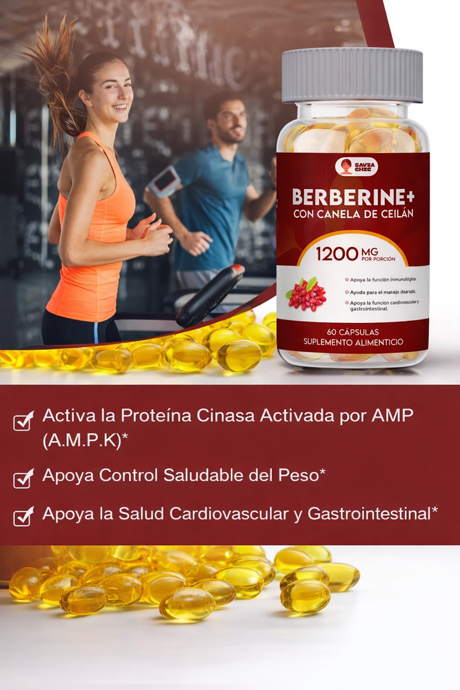Berberina 1200 mg con Canela 60 Cápsulas – Apoyo Metabólico y Bienestar Diario