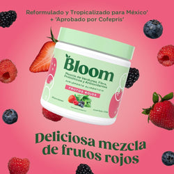 Bloom Jugo Verde en Polvo Frutos Rojos – Mezcla de Verduras, Fibra, Probióticos y Antioxidantes | 25 Porciones