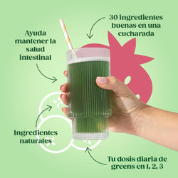 Bloom Jugo Verde en Polvo Frutos Rojos – Mezcla de Verduras, Fibra, Probióticos y Antioxidantes | 25 Porciones