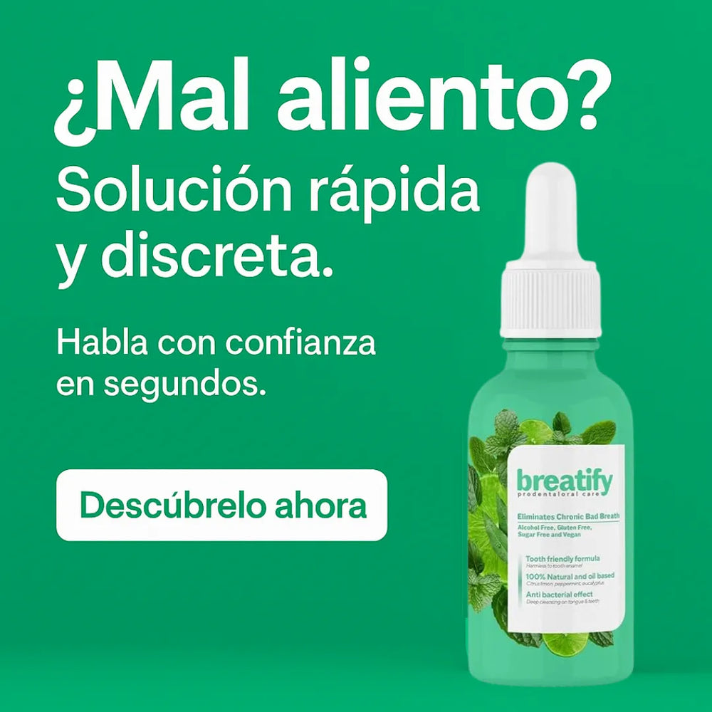 BREATIFY™ Gotas Naturales para la Halitosis Crónica – Eliminador Profesional de Mal Aliento Sin Alcohol.