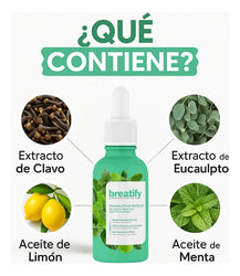 BREATIFY™ Gotas Naturales para la Halitosis Crónica – Eliminador Profesional de Mal Aliento Sin Alcohol.