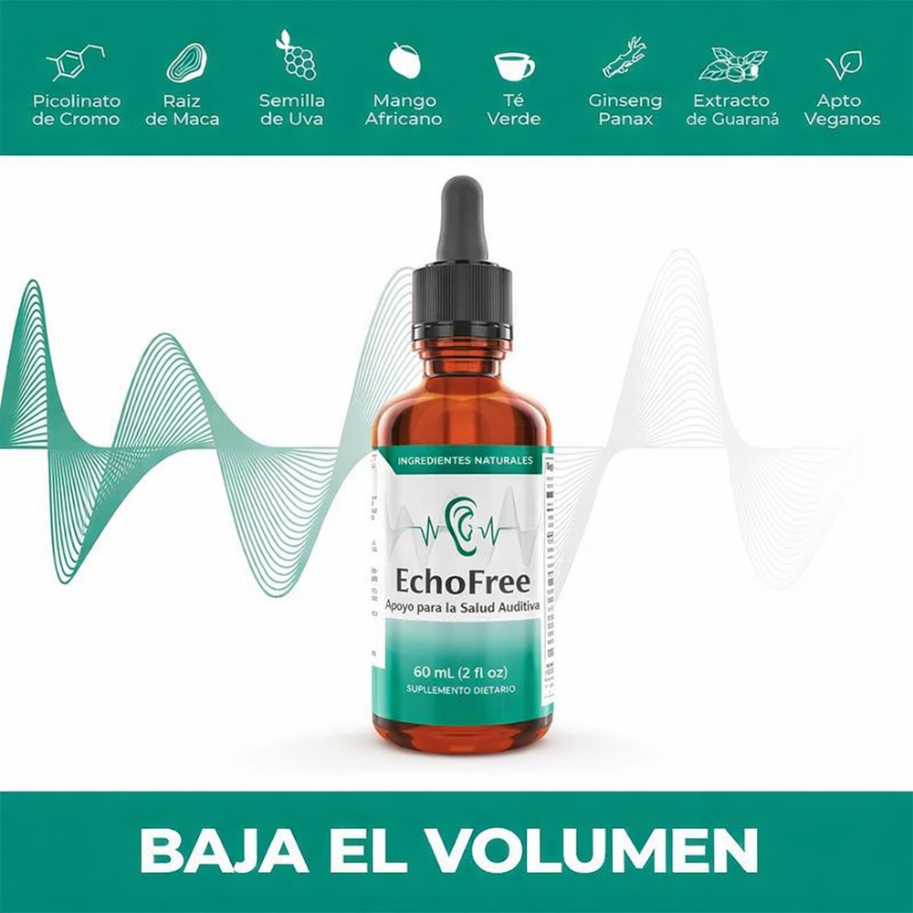 EchoFree – Gotas Naturales para el Tinnitus | Alivio del Zumbido de Oídos y Salud Auditiva