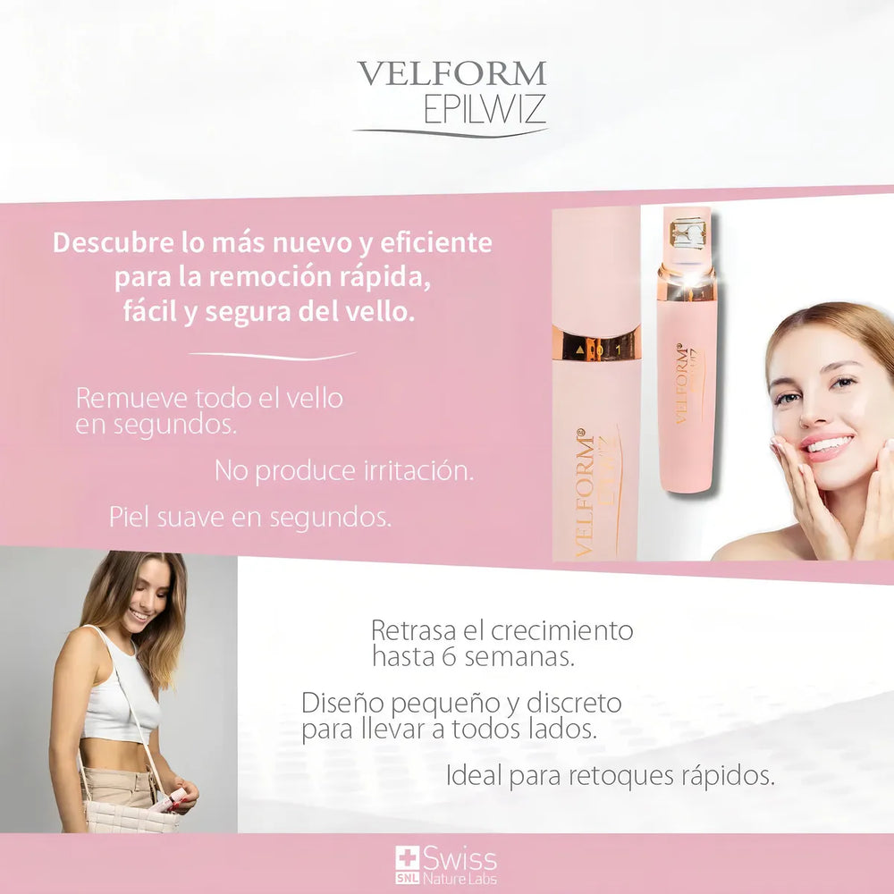 Epilwiz Depiladora Facial Portátil – Remoción Precisa y Suave sin Cuchillas