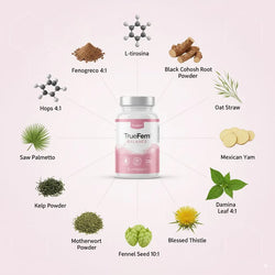 TRUE FEM Balance 13 en 1 – Equilibrio Hormonal Natural para la Mujer | Regulador Hormonal Femenino | Sin Azúcar, No GMO