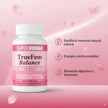TRUE FEM Balance 13 en 1 – Equilibrio Hormonal Natural para la Mujer | Regulador Hormonal Femenino | Sin Azúcar, No GMO