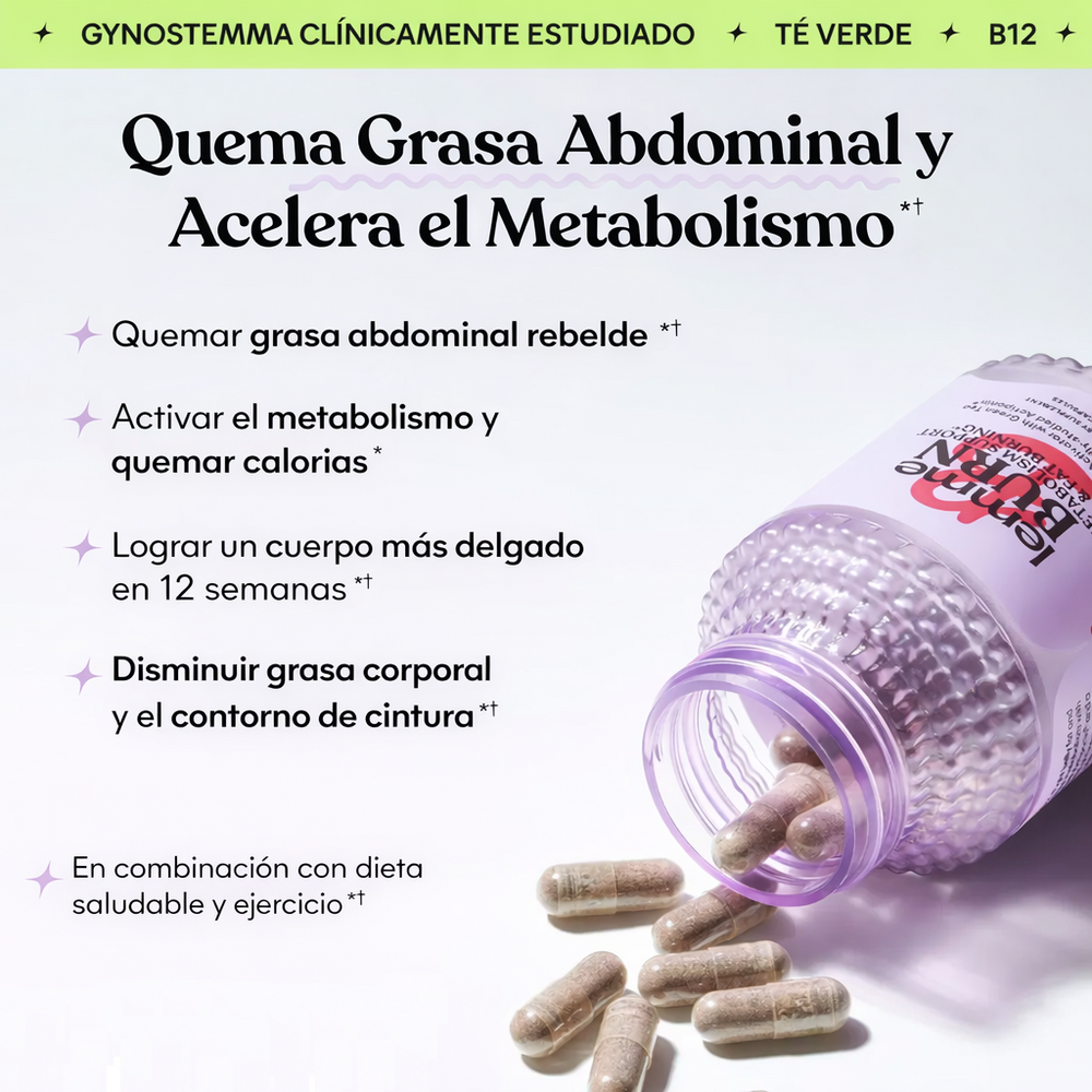 Lemme Burn – Suplemento Metabólico Natural para Energía, Apoyo en Pérdida de Peso y Control del Apetito