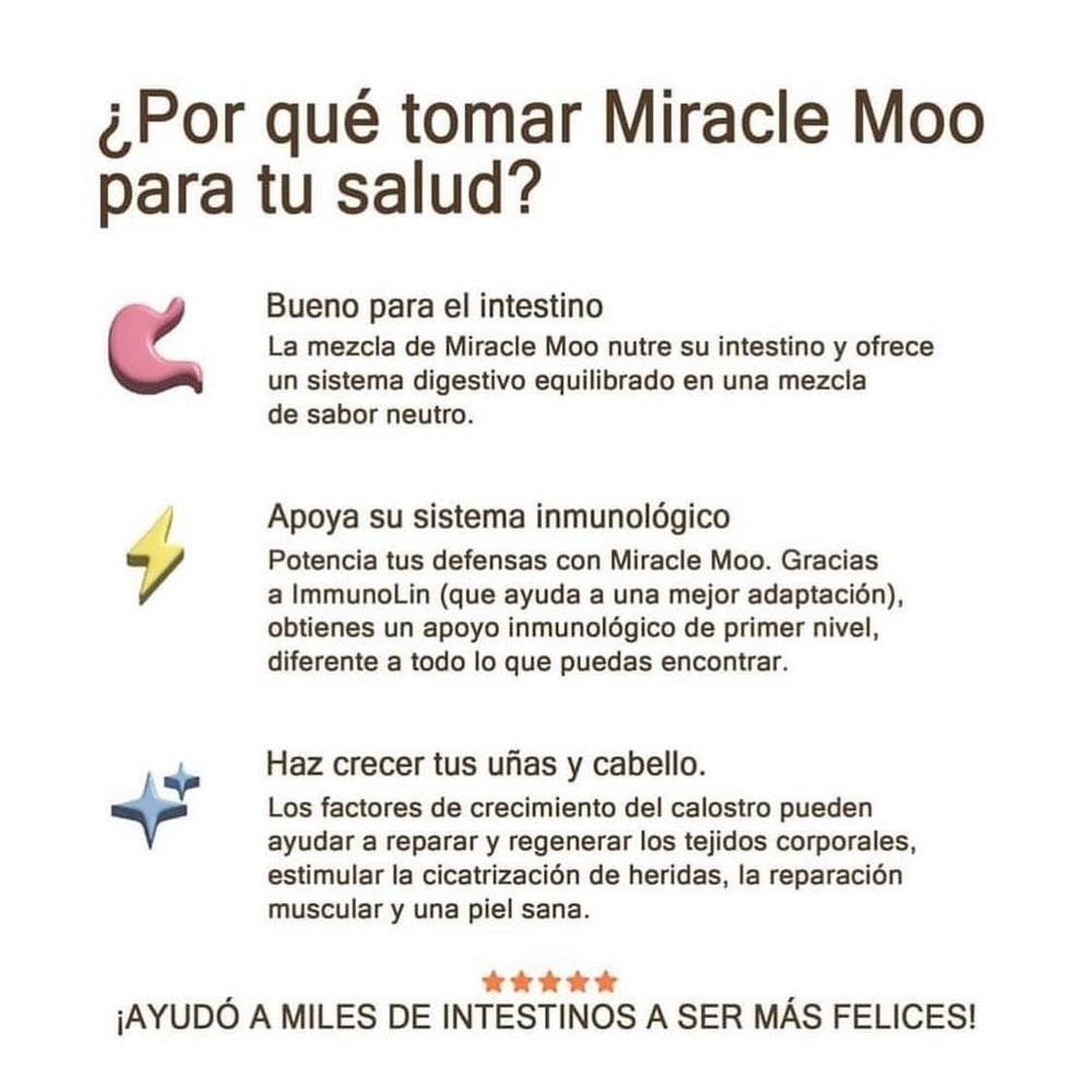 Miracle Moo Calostro Bovino – Suplemento Natural para Apoyo Inmunológico y Salud Intestinal