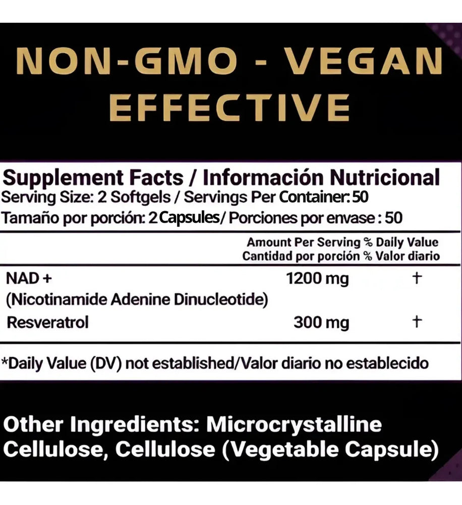 Resveratrol NAD+ Satoomi 1000mg – Antioxidante, Energía Celular y Antienvejecimiento – 60 Cápsulas