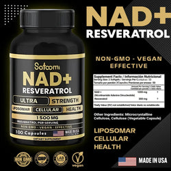 Resveratrol NAD+ Satoomi 1000mg – Antioxidante, Energía Celular y Antienvejecimiento – 60 Cápsulas