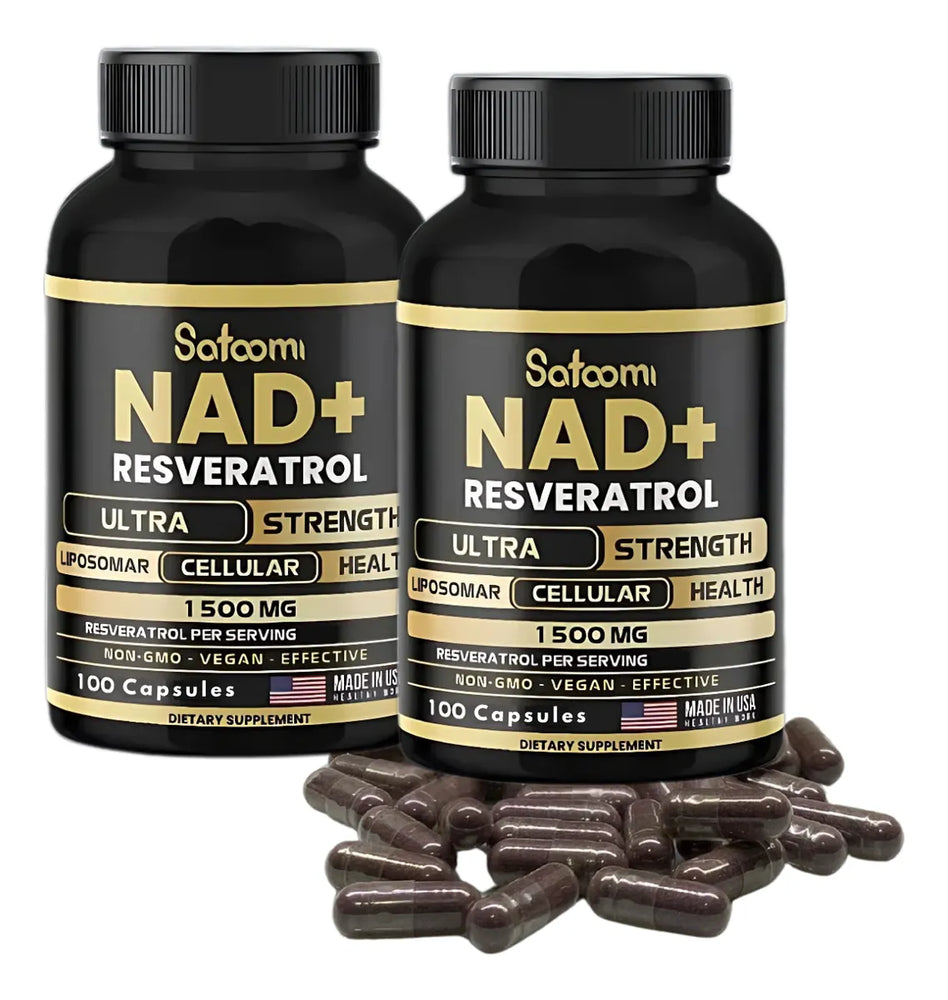 Resveratrol NAD+ Satoomi 1000mg – Antioxidante, Energía Celular y Antienvejecimiento – 60 Cápsulas