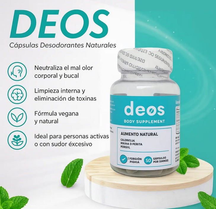 Deos Desodorante Interno en Cápsulas – Suplemento Natural para Control de Olor Corporal | 30 Cápsulas