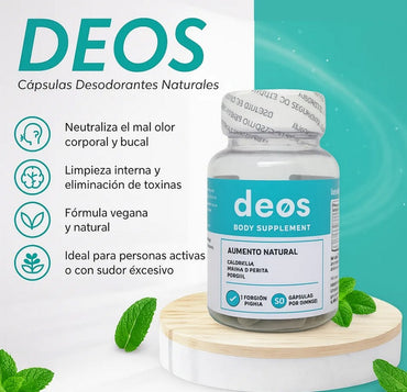 Deos Desodorante Interno en Cápsulas – Suplemento Natural para Control de Olor Corporal | 30 Cápsulas